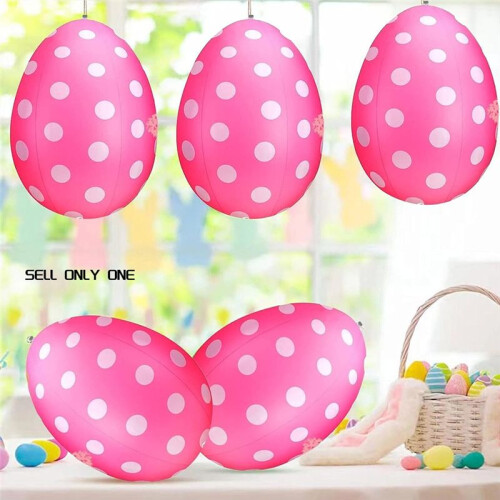 Inflatable Easter Eggs, Easter Eggs, Easter Decoration Easter Eggs for Hanging Outdoor Easter Eggs Decoration Rose Red 2