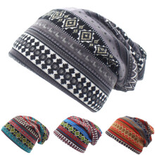 Unisex Skullies Beanies Stickning Tryck Vintage Bonnet Cap Höst Vinter Casual Beanies Hatt