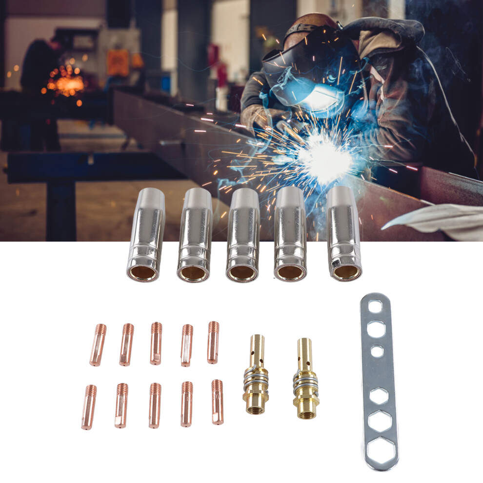 Welding Protection Nozzle & Contact Tip Set For Mb15 Copper Torch Consumables 9491384123385