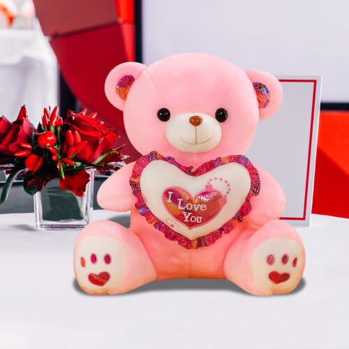 Orsetto di peluche rosa "Love Bear" (23 cm) 2