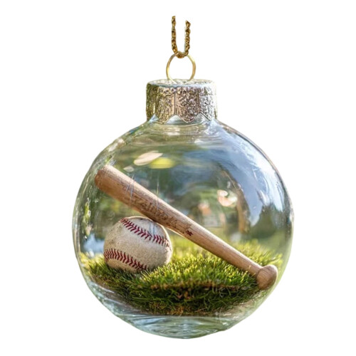 Crystal Glass Ornament Set Clear Shatter-Resistant 3.1in 1