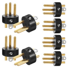 8 stk. hann XLR-kontaktplugg for KTV-mikrofon 3-pinners lydadapter metallplugger for lydsystemer og opptaksutstyr