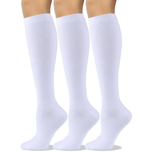 Women's Combed Cotton Knee-High Socks Seamless Toe Black