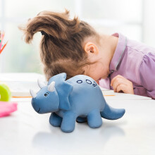 Peluche dinosauro, 30 cm, cuscino di peluche, morbido e soffice, ideale per ogni età e occasione, blu.