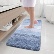 Tapete de banho felpudo de microfibra azul claro retangular 47x20 polegadas