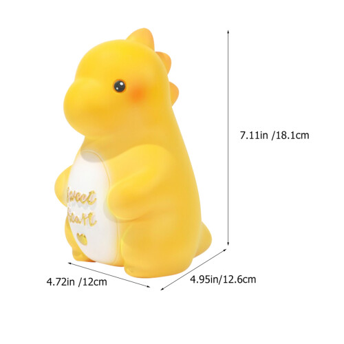 Cofrinho de Dinossauro KALLORY para Crianças, Design Fofo, Amarelo, 18,1 x 12,6 x 12 polegadas (1 peça) 1