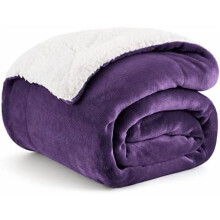 GentleSoft Sherpa Fleece Throw Blanket, Twin 60x80", Purple, Soft & Warm – Compatible with Couch, Christmas Gift for Women/Girls