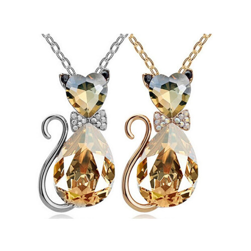 Πολυτελές Γάμος Νυφικό Γυναίκες Γάτα Rhinestone Γοητεία Κολιέ Κρεμαστό Κόμμα 2