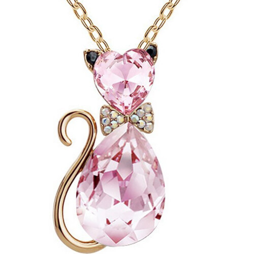 Πολυτελές Γάμος Νυφικό Γυναίκες Γάτα Rhinestone Γοητεία Κολιέ Κρεμαστό Κόμμα 1