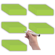 Etichette magnetiche cancellabili a secco (2,5 x 7,6 cm, 60 pezzi), verdi – Compatibili con lavagne bianche, frigoriferi, armadietti, aule e uffici.