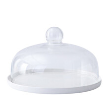 Klokke i klart glass med kuppel og keramisk base7