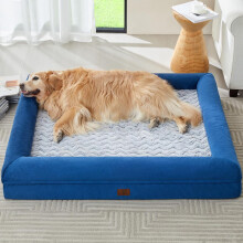 Extra groot XL hondenbed, wasbare hondenbank met afneembare waterdichte hoes, orthopedisch groot hondenbed met opstaande randen om op te slapen.