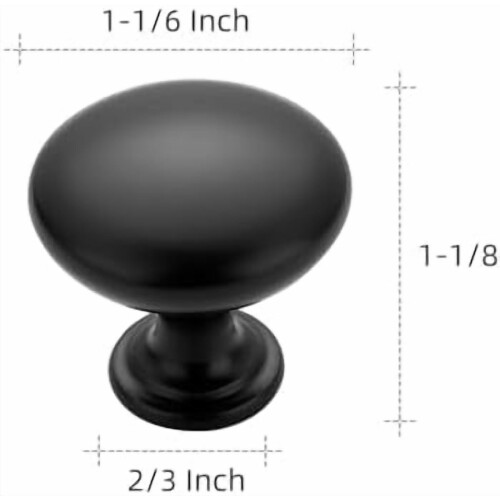 Kitchen Cabinet Knobs Matte Black Zinc25Pack 2