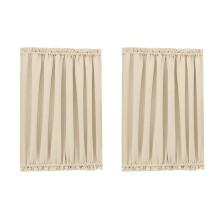French Door Curtains for Small Window, Rod Pocket Short Front Sidelight Curtain, 1 Panel (Beige, W 25 inch x L 72 inch)