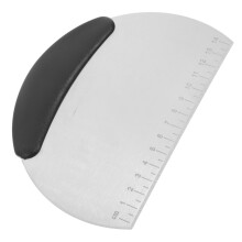 Stainless Steel Bench Scraper with Ergonomic NonSlip Grip and Measurement Markings for Baking