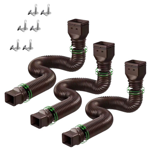 Retractable Rainwater Drain Pipe Corrugated Flexible 10m 1
