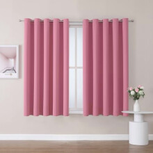 Blackout Curtains 70" Wide, 2 Panels – Grommet, Thermal Insulated, Room Darkening (Pink, 70x63")