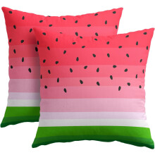 Fețe de pernă cu pepene verde, 20x20 inci, bumbac și in, set de 2
