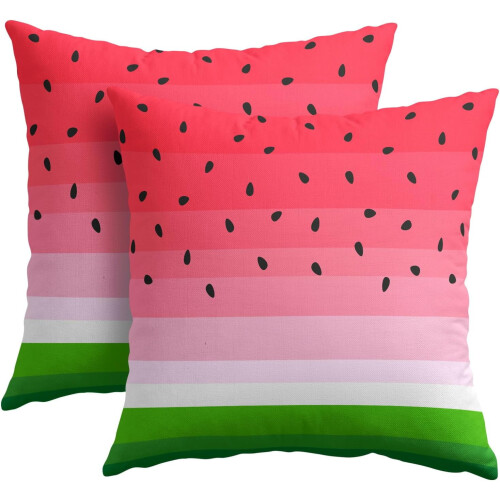 Vattenmelon örngott 20x20 tum, bomullslinne, 2-pack