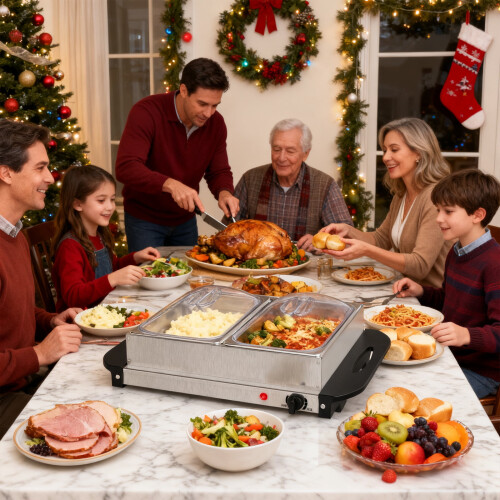 Buffet Server with Two 2.5QT Food Warmers 2