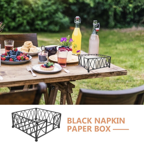 Distributeur de serviettes en fer noir pour table 18,7 x 18,2 x 8,5 cm 1