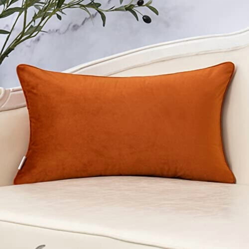 Housse de coussin en velours 45 x 45 cm avec fermeture éclair invisible