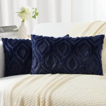 Housses de coussin en fausse laine et velours 50 x 50 cm, lot de 2