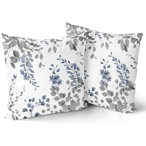 Putetrekk til bladgrener, 45x45 cm, polyester, sett med 2