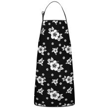 Floral Print Cotton Linen Apron with Pockets 33x27 Inch
