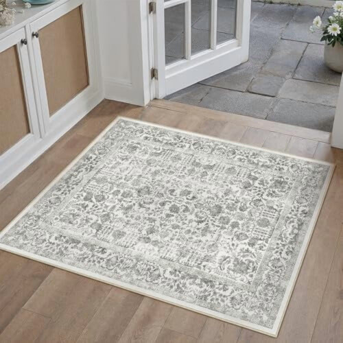 Black Vintage Distressed Area Rug 2x3 Feet 2
