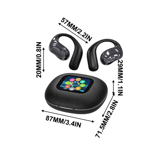 Touch Screen Earbuds Wireless 5.4 Bluetooth Smart Screen Rich Functions Always Control Open Bluetooth Headset Open HD LED Earphones 2