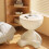 Table d'appoint de rangement 2 en 1 en forme d'ours 1