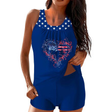 Dames tankini set met Amerikaanse vlag – Zwemkleding voor 4 juli, tanktop + shortje, passend bij thema's met de Amerikaanse vlag