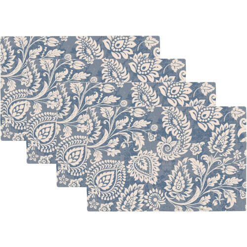 Boho Paisley placemats set van 4, wasbaar polyester