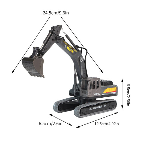 Γκρι παιδικό παιχνίδι εκσκαφέας Diecast μοντέλο μηχανικού οχήματος με ισχυρό 1