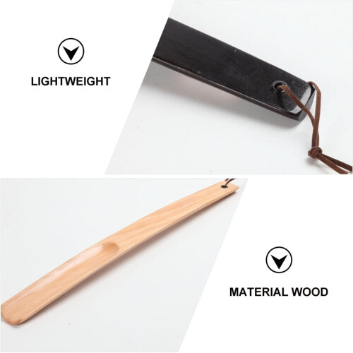 Handle Boot Solid Wood Shoehorn Back Pain Lifter for Seniors 1
