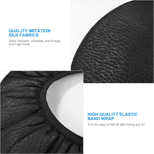 Black Cotton-Polyester Round Stool Cover 33cm 1