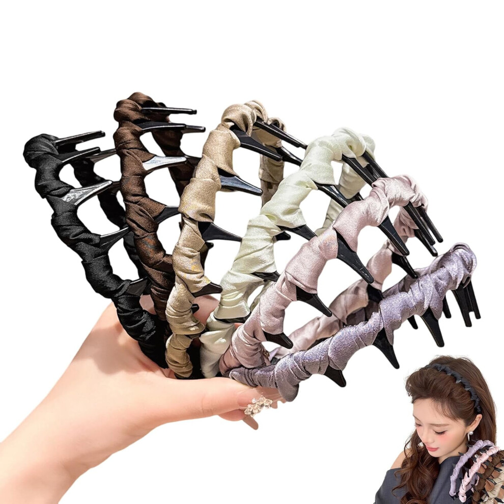 3-Pack Retro Skull Pearl Headband, Vintage High Cranium Hairband, Wedding Party Hair Hoop for Bride â Elegant Braided Pearls with Teeth, Compatible