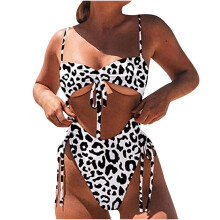 Badedrakt Dame Mote Avslappet Ensfarget og Trykk Midje Slank Binding Hollow Out Bikinisett, Sommersalg!