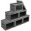 Stackable Storage Bins with Lids – Foldable Closet Boxes, Wardrobe Organizer with Window, 6-Pack Dark Grey 1