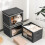 Stackable Storage Bins with Lids – Foldable Closet Boxes, Wardrobe Organizer with Window, 6-Pack Dark Grey 5