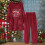 Damen-Weihnachtspyjama-Set aus Plüsch – Langarmoberteil & 1