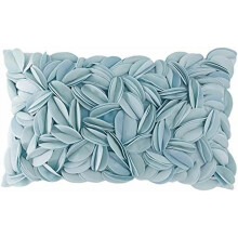 Housse de coussin en velours à motif floral 3D faite main, 30 x 50 cm