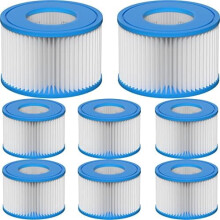 Type VI Hot Tub Filter Cartridge Compatible with Lay-Z-Spa, Coleman SaluSpa 90352E, 58323E, 58323 Swimming Pool Pump, 8 Pack