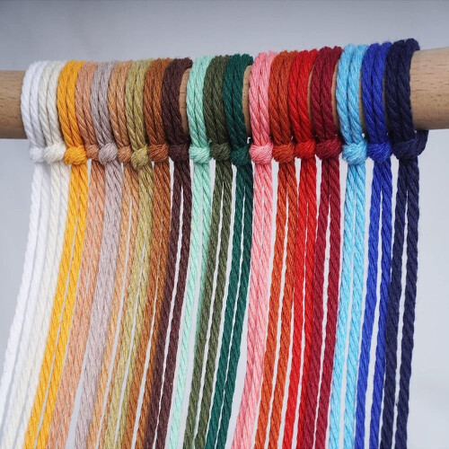 Cordón de macramé de algodón de 3 mm, blanco natural 2