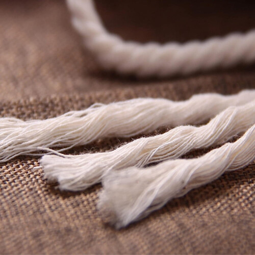 Cordón de macramé de algodón de 3 mm, blanco natural 1