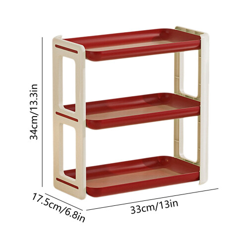 Three-Tier Plastic Desk Organizer, Spice Rack Dispenser, Bathroom Countertop Mail Holder for Kitchen Storage 2