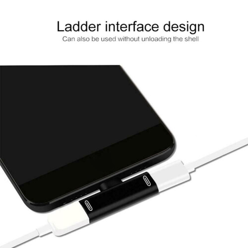 2-i-1 dobbel USB-C type C splitteradapter til hodetelefon for Android-lader 1