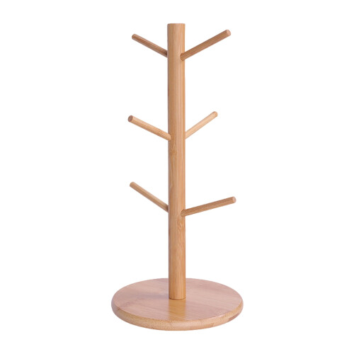 Portavasos desmontable de madera con 6 ganchos 2