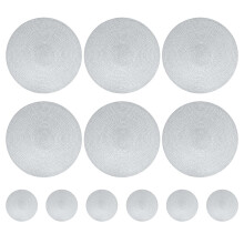 Ronde gevlochten placemats set van 6, PP, 34 cm